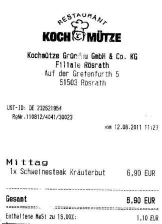 cghe Hffner Kochmtze Restaurant